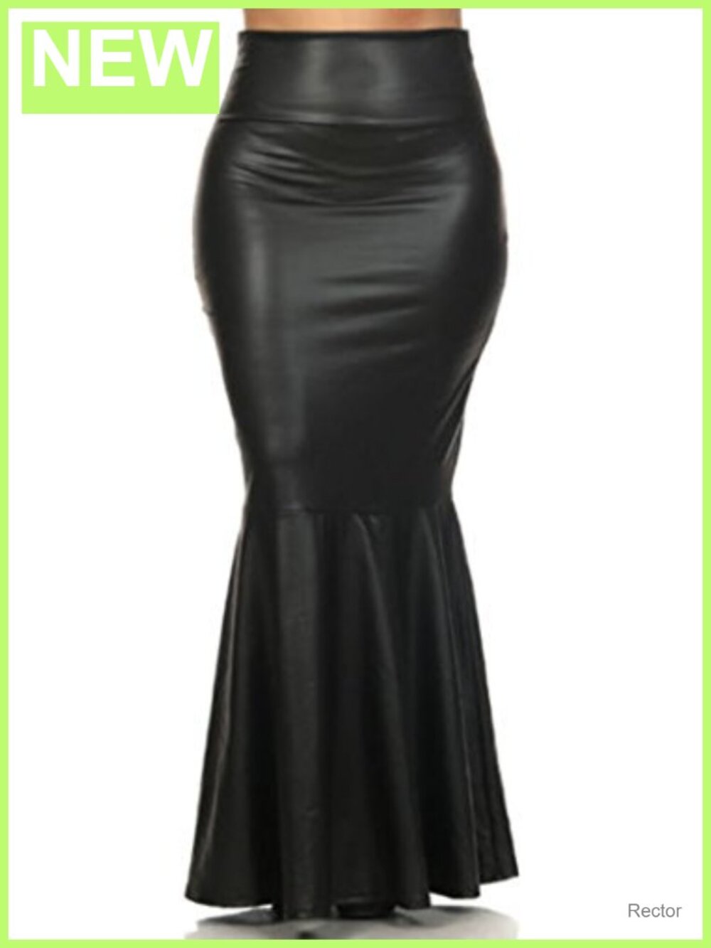 Faux Leather Pleated High Waist Maxi Mermaid Skirt